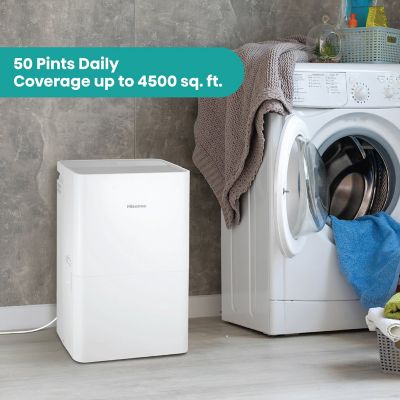 Image showing  50 Pint Dehumidifier for 4,500 sq. ft. with Slide-Out Bucket, White