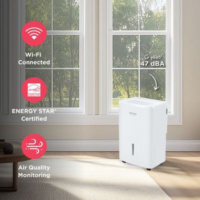 Image showing 9 th Frigidaire 50 Pint Smart Dehumidifier with Built-in Allergy Filter and Wi-Fi Enabled for Medium and Large Rooms, White
