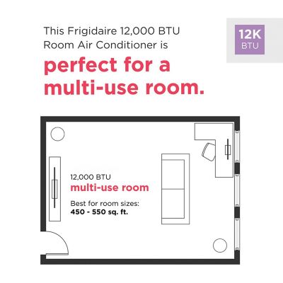 Image showing  12,000 BTU DOE 115 V Wall Air Conditioner Cools 550 sq. ft. with Remote, White