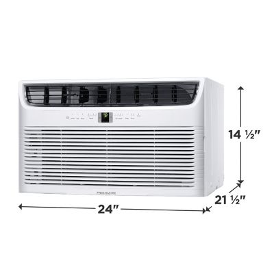Image showing  10,000 BTU (DOE) 115V Wall Air Conditioner Cools 450 sq. ft. with Remote and Wi-Fi Enabled, White