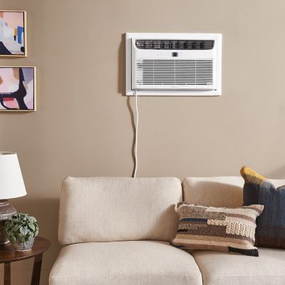 Image showing  10,000 BTU (DOE) 115V Wall Air Conditioner Cools 450 sq. ft. with Remote and Wi-Fi Enabled, White