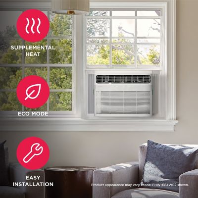 Image showing  18,000 BTU DOE 115 V Window Air Conditioner Cools 1,000 sq. ft. with Supplemental Heat and Wi-Fi Enabled, White