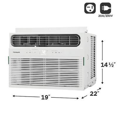 Image showing 1 th Frigidaire 12,000 BTU (DOE) 115V Window Air Conditioner Cools 550 sq. ft. with Supplemental Heat and Wi-Fi Enabled in White