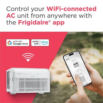 Image showing 4 th Frigidaire 10,000 BTU DOE 115 V Window Air Conditioner Cools 450 sq. ft. with Fan & Dehumidifier and Wi-Fi Enabled, White