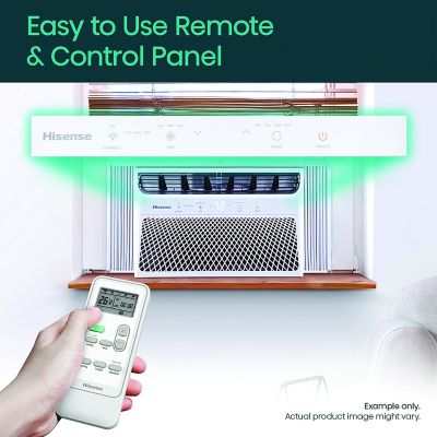 Image showing  12,000 BTU DOE 115 V Window Air Conditioner Cools 550 sq. ft. with Remote and ConnectLife App, White