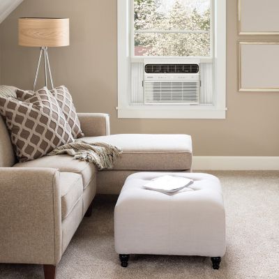 Image showing  12,000 BTU DOE 115 V Inverter Window Air Conditioner Cools 550 sq. ft. with Remote and Wi-Fi Enabled, White