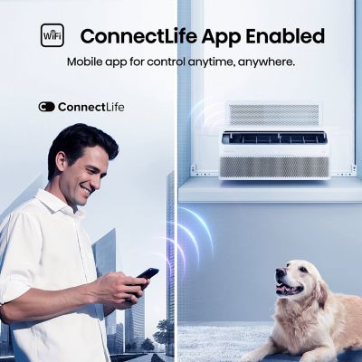 Image showing  10,000 BTU DOE 115 V Window Inverter Air Conditioner Cools 450 sq. ft. with Wi-Fi Enabled in White