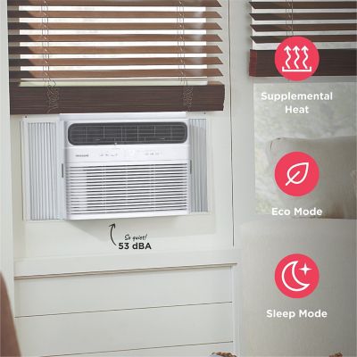 Image showing  8,000 BTU DOE 115 V Window Air Conditioner Cools 350 sq. ft. with Supplemental Heat and Wi-Fi Enabled, White