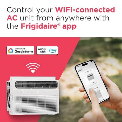 Image showing 6 th Frigidaire 8,000 BTU DOE 115 V Window Air Conditioner Cools 350 sq. ft. with Remote and Wi-Fi Enabled, White
