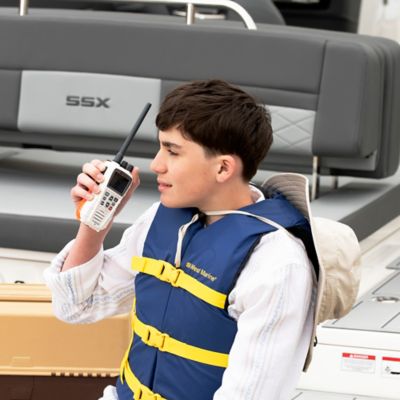 Image showing  BlueBound 350 - Selectable 6 W Floating Handheld VHF Marine Radio, White