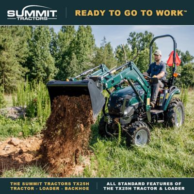 Image showing  Summit TX25H Tractor & Loader & Backhoe with Quick Hitch Bundle