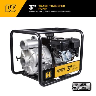 BE Power Equipment 3 in. Semi-Trash Transfer Pump with Powerease 225 Engine