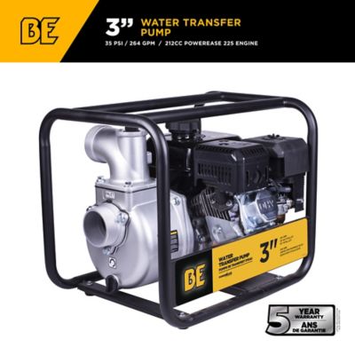 BE Power Equipment 3 in. Water Transfer Pump with Powerease 225 Engine