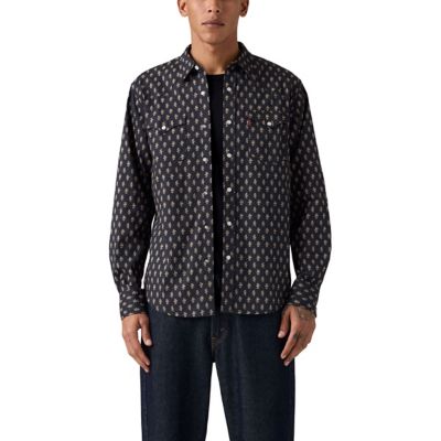 Levi's Men's Classic Western Standard, Danika Floral V2 Jet Black Stretch Poplin Shirt