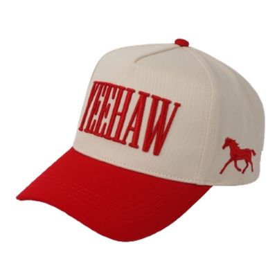 Image showing  Yeehaw Embroidered Baseball Cap, Red/Cream
