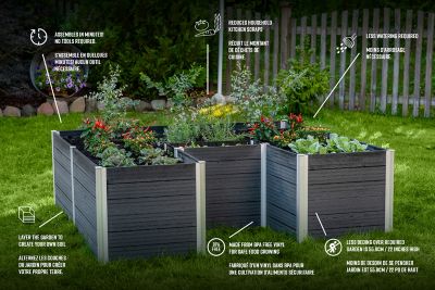 Image showing  Urbana 6 x 6ft. Vinyl Keyhole Composting Garden Bed