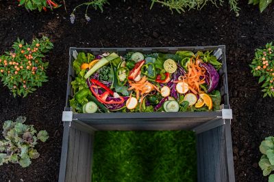 Image showing  Urbana 6 x 6ft. Vinyl Keyhole Composting Garden Bed