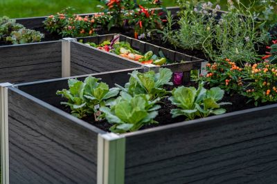 Image showing  Urbana 6 x 6ft. Vinyl Keyhole Composting Garden Bed