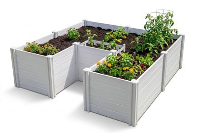 Vita Classic 6 x 6ft. Vinyl Keyhole Composting Garden Bed