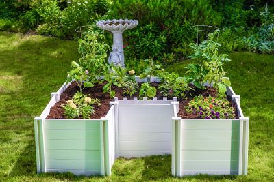 Image showing  Classic 6 x 6ft. Vinyl Keyhole Composting Garden Bed