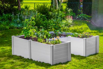 Image showing  Classic 6 x 6ft. Vinyl Keyhole Composting Garden Bed