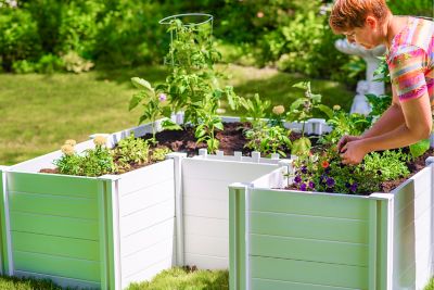 Image showing  Classic 6 x 6ft. Vinyl Keyhole Composting Garden Bed