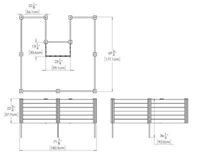 Image showing 6 th Vita Classic 6 x 6ft. Vinyl Keyhole Composting Garden Bed