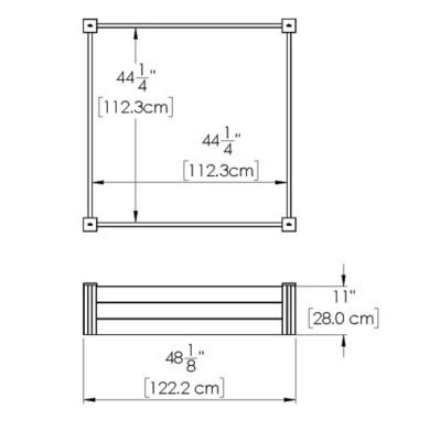 Image showing 7 th Vita Classic 48 x 48 x 11in. Vinyl Raised Garden Bed, White