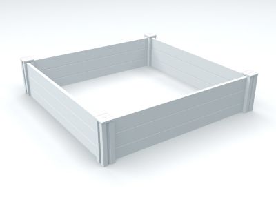 Image showing 8 th Vita Classic 48 x 48 x 11in. Vinyl Raised Garden Bed, White