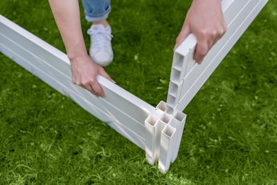 Image showing  Classic 48 x 48 x 11in. Vinyl Raised Garden Bed with Grid, White
