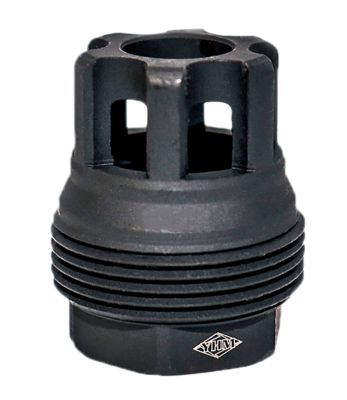 Yankee Hill sRx QD Mini Muzzle Brake for sRx Adapters, 9mm Luger, 5/8 in. x 24 Thread, 1.10 in. OAL, 9.375 in.D, Black, Steel