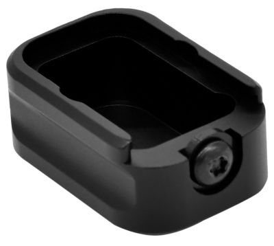 Warne Magazine Extension for Glock 19/23 Magazines, 3 Rounds (9mm Luger), 2 Rounds (40 S&W), 6061-T6 Aluminum, Anodized Black