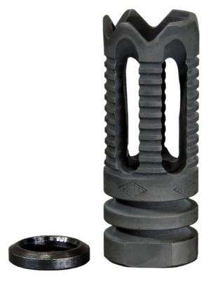Yankee Hill Phantom Flash Hider for AR-Platform, 5.56x45mm NATO, 1/2 in. x 28 Threads & Teeth, Black, Steel