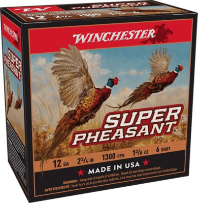 Winchester Ammo 12-Gauge Super Pheasant Magnum High Brass 6-Shot Shotgun Shells, 2.75 in., 1-3/8 oz., 25 Rounds
