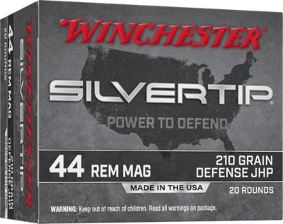 Winchester Ammo Silvertip .44 Magnum 210-Grain Jacketed Hollow Point Handgun Ammunition, 20 Rounds
