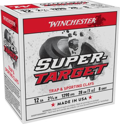 Winchester Ammo 12-Gauge Super Target Light Target 8-Shot Shotgun Shells, 2.75 in., 1 oz., 25 Rounds, TRGT12908