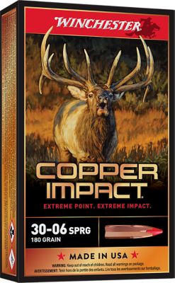 Winchester Ammo Copper Impact .30-06 Springfield 180-Grain Copper Extreme Point Lead Free Rifle Ammunition, 20 Rounds