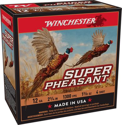 Winchester Ammo 12-Gauge Super Pheasant Magnum High Brass 4-Shot Shotgun Shells, 2.75 in., 1-3/8 oz., 25 Rounds