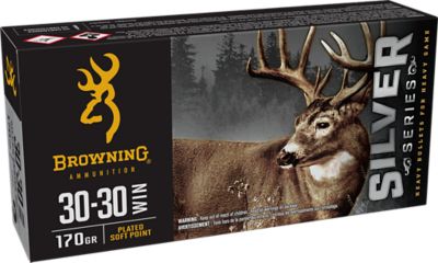 Browning Ammo Silver .30-30 Win 170-Grain Plated Soft Point Rifle Ammunition, 20 Rounds