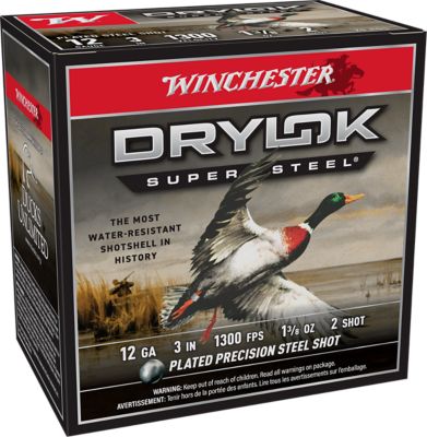Winchester Ammo 12-Gauge Drylok Super Steel Magnum 2-Shot Shotgun Shells, 3 in., 1-3/8 oz., 25 Rounds