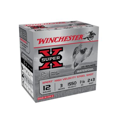 Winchester Ammo 12-Gauge Super X Xpert High Velocity Steel 2/3-Shot Shotgun Shells, 3 in., 1-1/8 oz., 25 Rounds