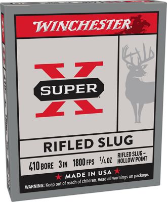Winchester Ammo .410-Bore Super X Rifled Shotgun Slugs, 3 in., 1/4 oz., 5 Rounds