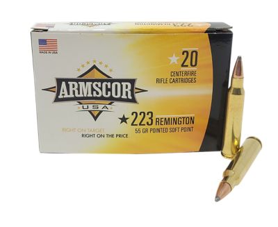 Armscor USA .223 Remington 55-Grain Pointed Soft Point Rifle Ammunition, 20 Rounds