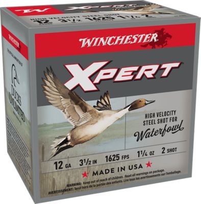Winchester Ammo 12-Gauge Super X Xpert High Velocity Steel 2-Shot Shotgun Shells, 3.5 in., 1-1/4 oz., 25 Rounds