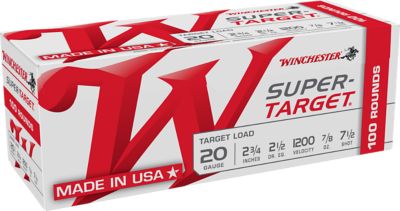 Winchester Ammo 20-Gauge Super Target 7.5-Shot Shotgun Shells, 2.75 in., 7/8 oz., 100 Rounds