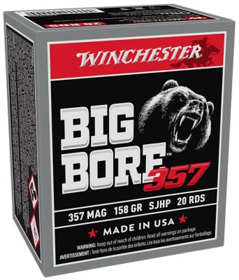 Winchester Ammo Big Bore .357 Magnum 158-Grain Semi Jacketed Hollow Point Rifle Ammunition, 20 Rounds