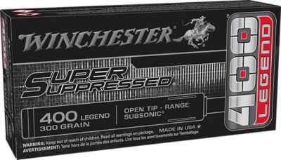 Winchester Ammo Super Suppressed .400 Legend 300-Grain Open Tip Rifle Ammunition, 20 Rounds