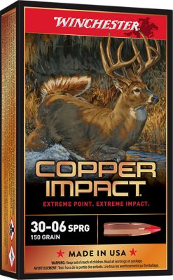 Winchester Ammo Copper Impact .30-06 Springfield 150-Grain Copper Extreme Point Lead Free Rifle Ammunition, 20 Rounds