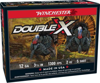 Winchester Ammo 12-Gauge Double X High Velocity Turkey 5-Shot Shotgun Shells, 3.5 in., 2 oz., 10 Rounds