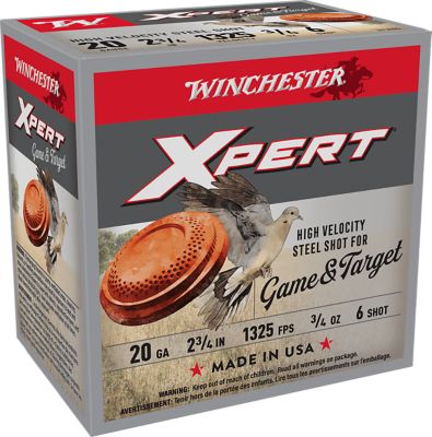Winchester Ammo 20-Gauge Super X Xpert High Velocity Steel 6-Shot Shotgun Shells, 2.75 in., 3/4 oz., 25 Rounds